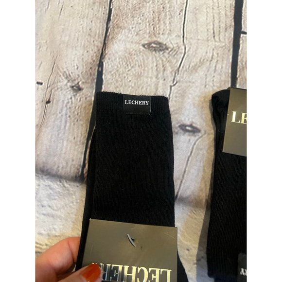 NEW Unisex Lechery New York Black One Size Classic Cotton Blend Socks 2 Pack - Picture 3 of 4